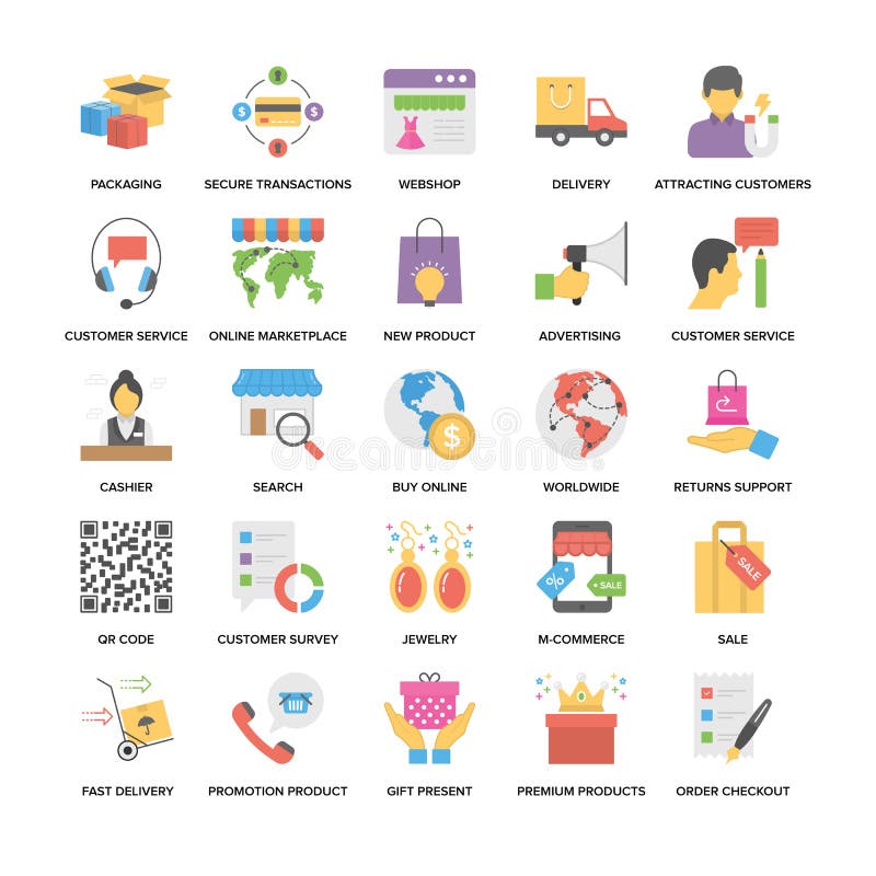 This is a flat icons set of shopping and commerce. These flat icons are perfect for e commerce websites, online shopping projects and mobile commerce designs. This is a flat icons set of shopping and commerce. These flat icons are perfect for e commerce websites, online shopping projects and mobile commerce designs.