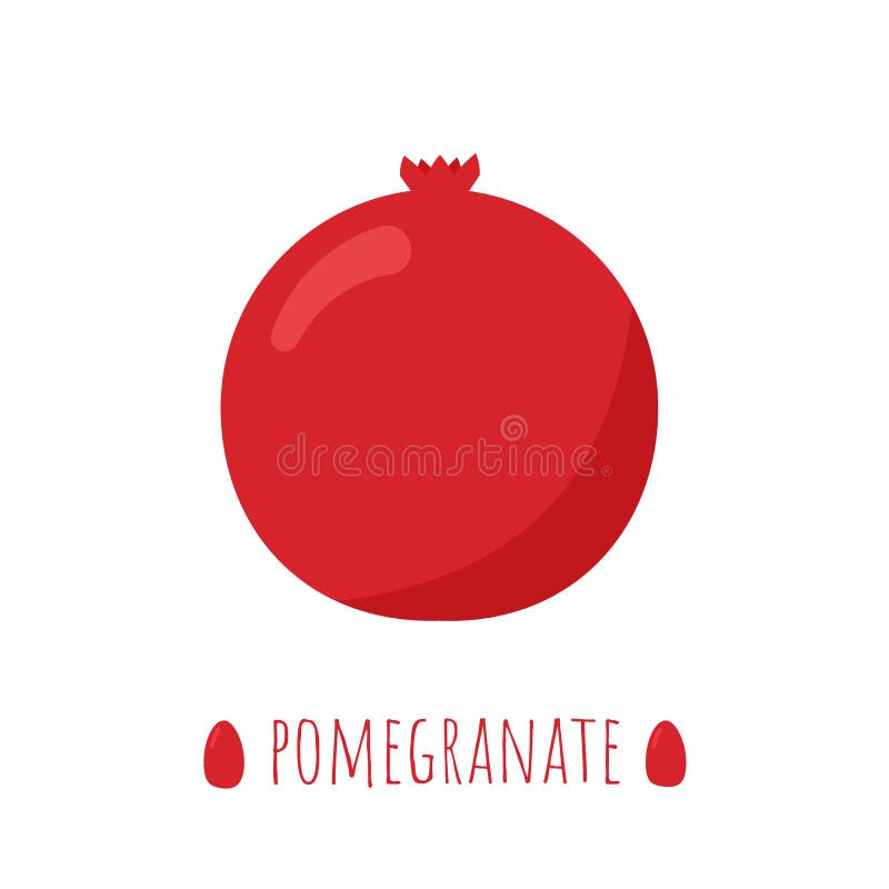 επίπεδο στυλ εικονιδίου pomegranate. τροπικά φρούτα απομονωμένα σε λευκό φόντο. έννοια φυσικών βιολογικών τροφίμων. διάνυσμα νωπών διανυσματική απεικόνιση