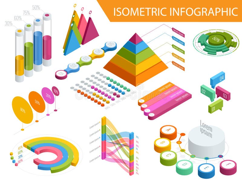Flat 3d isometric infographic for your business presentations. Big set of infographics with data icons, world map charts and design elements. For business presentations and reports. Flat 3d isometric infographic for your business presentations. Big set of infographics with data icons, world map charts and design elements. For business presentations and reports