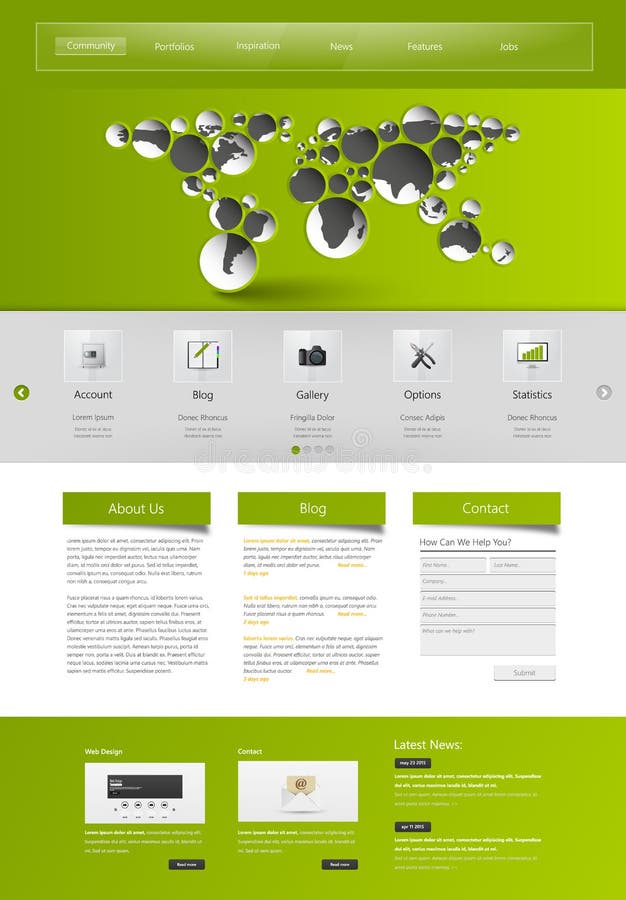 Professional Website Template for Your Business. Vector Eps, 10. Professional Website Template for Your Business. Vector Eps, 10
