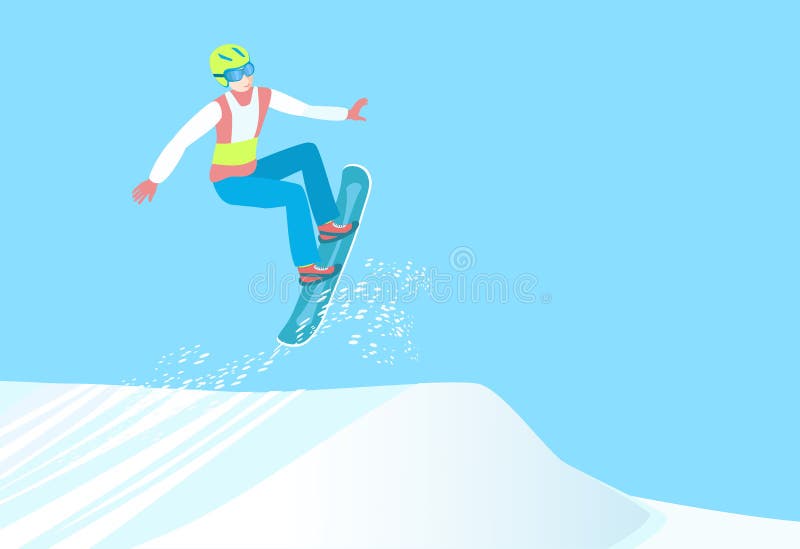 Επαγγελματικό Snowboarding, χειμερινός αθλητισμός απεικόνιση αποθεμάτων