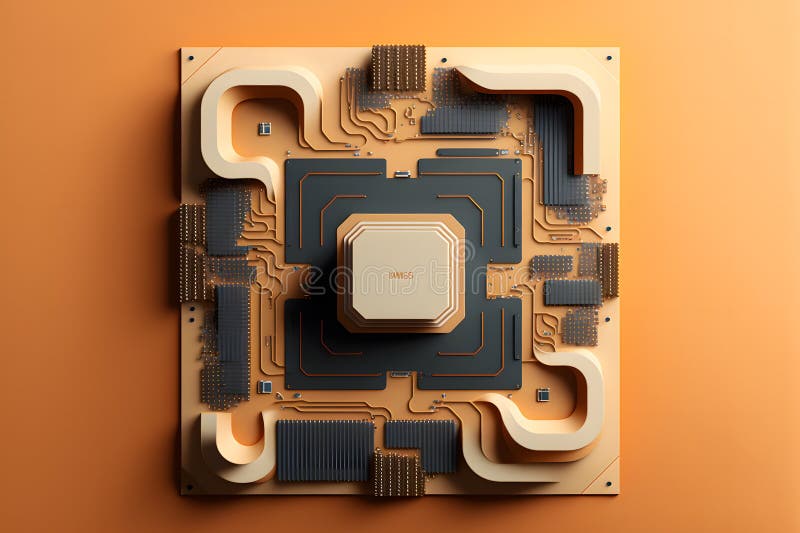 επεξεργαστής cpu με μοντέρνα εμφάνιση μελλοντικής τεχνολογίας. γραφικά παραγόμενα από νευρωνικό δίκτυο ελεύθερη απεικόνιση δικαιώματος