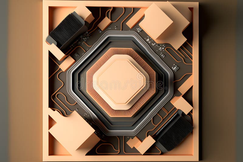 επεξεργαστής cpu με μοντέρνα εμφάνιση μελλοντικής τεχνολογίας. γραφικά παραγόμενα από νευρωνικό δίκτυο ελεύθερη απεικόνιση δικαιώματος