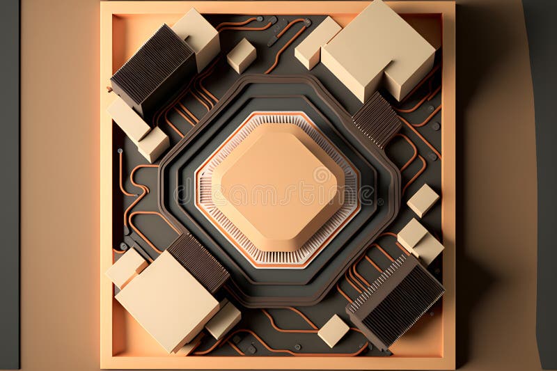 επεξεργαστής cpu με μοντέρνα εμφάνιση μελλοντικής τεχνολογίας. γραφικά παραγόμενα από νευρωνικό δίκτυο απεικόνιση αποθεμάτων