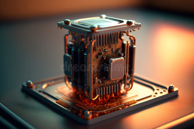 επεξεργαστής cpu με μοντέρνα εμφάνιση μελλοντικής τεχνολογίας. γραφικά παραγόμενα από νευρωνικό δίκτυο διανυσματική απεικόνιση
