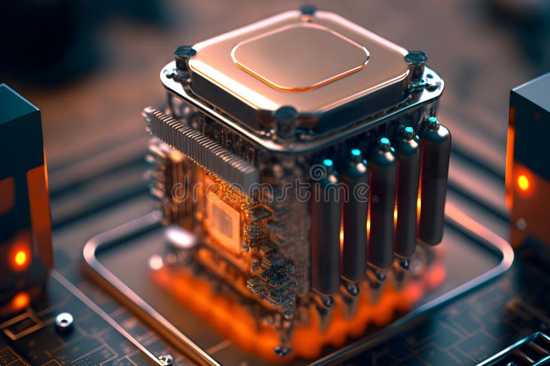 επεξεργαστής cpu με μοντέρνα εμφάνιση μελλοντικής τεχνολογίας. γραφικά παραγόμενα από νευρωνικό δίκτυο διανυσματική απεικόνιση