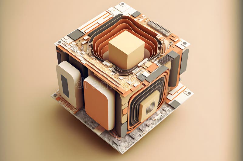 επεξεργαστής cpu με μοντέρνα εμφάνιση μελλοντικής τεχνολογίας. γραφικά παραγόμενα από νευρωνικό δίκτυο διανυσματική απεικόνιση