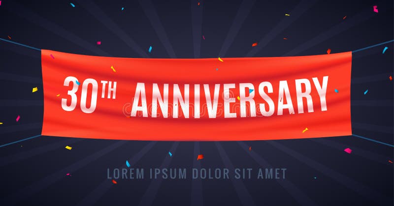 30 επετείου έτη εορτασμού σχεδίου Bithday γεγονός κομμάτων διακοσμήσεων επετείου κόκκινων σημαιών 30ο απεικόνιση αποθεμάτων 30 επετείου έτη εορτασμού σχεδίου Bithday γεγονός κομμάτων διακοσμήσεων επετείου κόκκινων σημαιών 30ο απεικόνιση αποθεμάτων