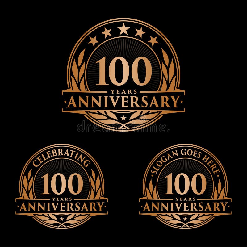 100 επετείου έτη προτύπων σχεδίου Διάνυσμα και απεικόνιση επετείου 100ο λογότυπο ελεύθερη απεικόνιση δικαιώματος