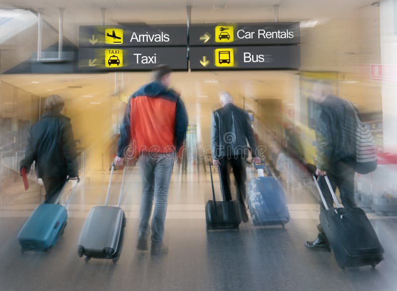 Airline Passengers in an International Airport. Airline Passengers in an International Airport.