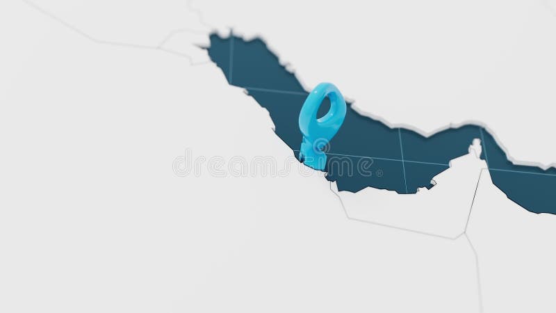 Επισήμανση με μπλε χάρτη του Κατάρ 3d με καρφίτσα δείκτη περιτριγυρισμένο από άλλες χώρες με λευκό. Πολιτικός χάρτης με διανυσματική απεικόνιση