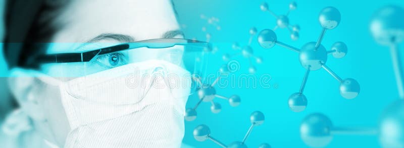 Επιστήμονας σε ένα μπλε υπόβαθρο molecolare στοκ φωτογραφίες με δικαίωμα ελεύθερης χρήσης Επιστήμονας σε ένα μπλε υπόβαθρο molecolare στοκ φωτογραφίες με δικαίωμα ελεύθερης χρήσης