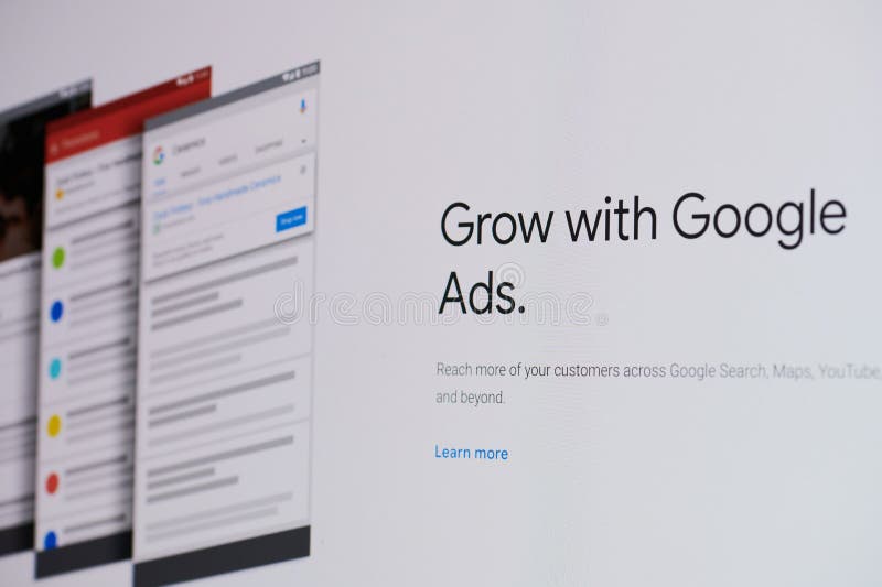 New york, USA - November 24, 2020: Attaching business to google ads on laptop screen. New york, USA - November 24, 2020: Attaching business to google ads on laptop screen