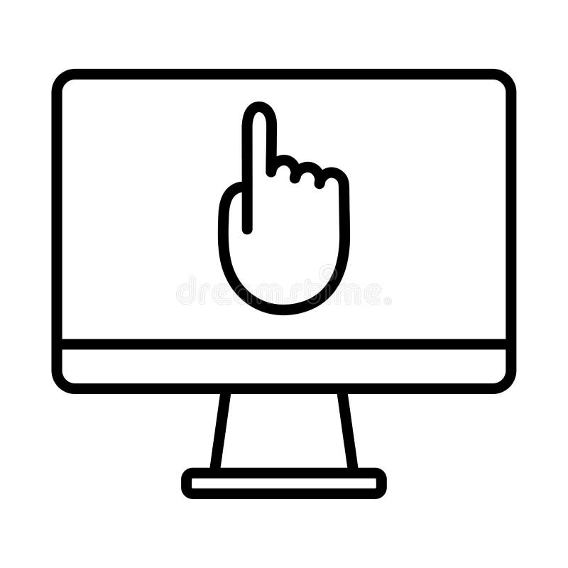 επιφάνεια εργασίας με online εκπαιδευτικό στυλ δείκτη χειρός απεικόνιση αποθεμάτων