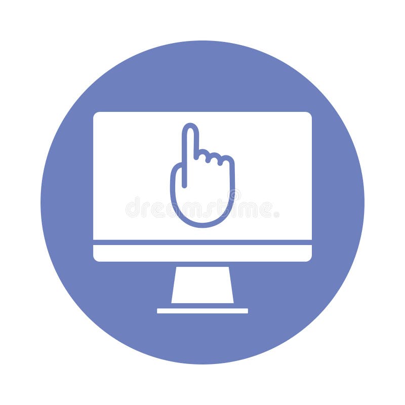 επιφάνεια εργασίας με online εκπαιδευτικό στυλ δείκτη χειρός απεικόνιση αποθεμάτων