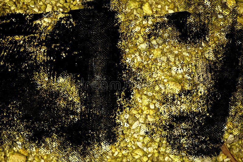Επιφάνεια χαλικιών Grunge εξαιρετικά κίτρινη, σύσταση πετρών ή σκηνικό βράχου, αλεσμένο υπόβαθρο