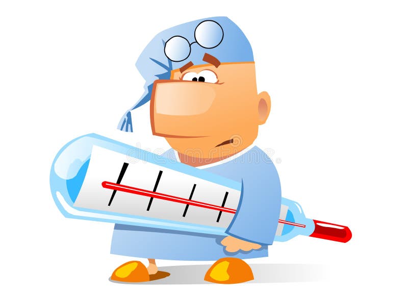 This is the illustration of sick patient with a thermometer. Isolated. This is the illustration of sick patient with a thermometer. Isolated.