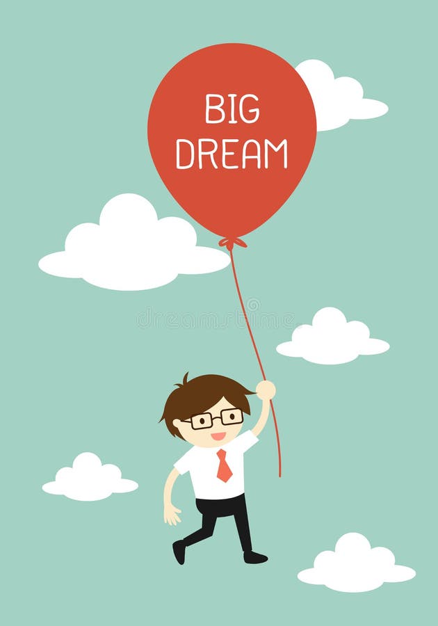 Business concept, Businessman flying with big balloon. Business concept, Businessman flying with big balloon.