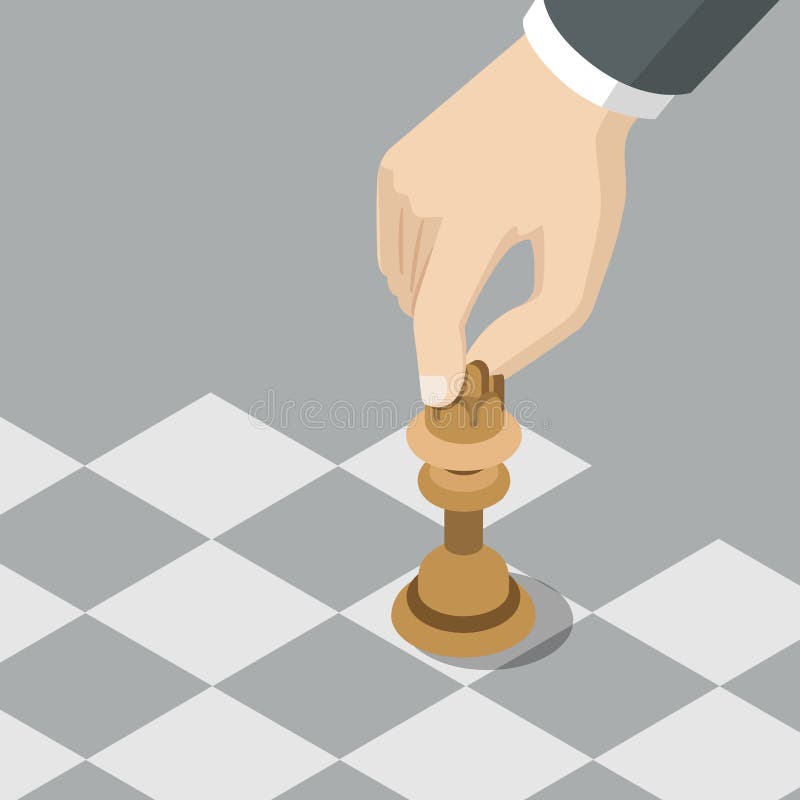 Strategy knight move business isometry concept flat 3d isometric web infographics vector illustration. Hand over chessboard moving queen chess piece. Creative people collection. Strategy knight move business isometry concept flat 3d isometric web infographics vector illustration. Hand over chessboard moving queen chess piece. Creative people collection.