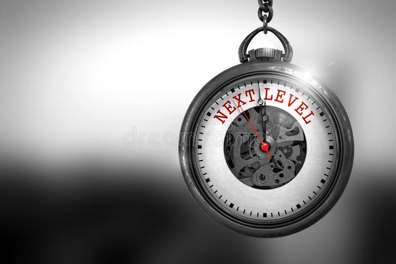 Επόμενο επίπεδο στο εκλεκτής ποιότητας ρολόι τσεπών r διανυσματική απεικόνιση