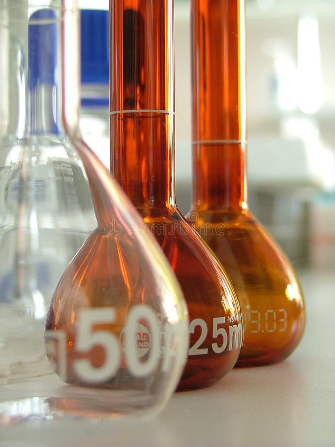 Laboratory equipment, empty glass bottles. Laboratory equipment, empty glass bottles