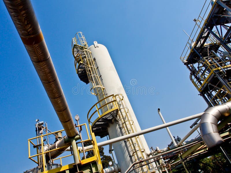 Chemical process plant with blue sky. Chemical process plant with blue sky