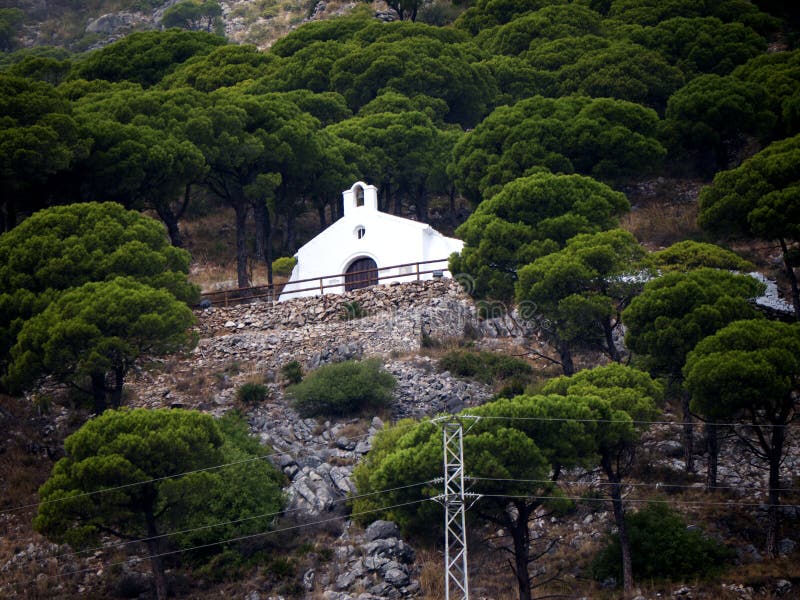 Ερημητήριο Mijas ένα από τα ομορφότερα «άσπρα» χωριά στοκ εικόνα