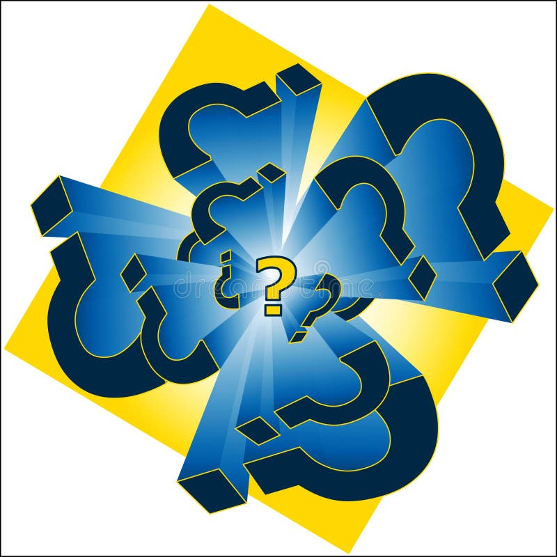 Illustration of blue and yellow question marks. Illustration of blue and yellow question marks.