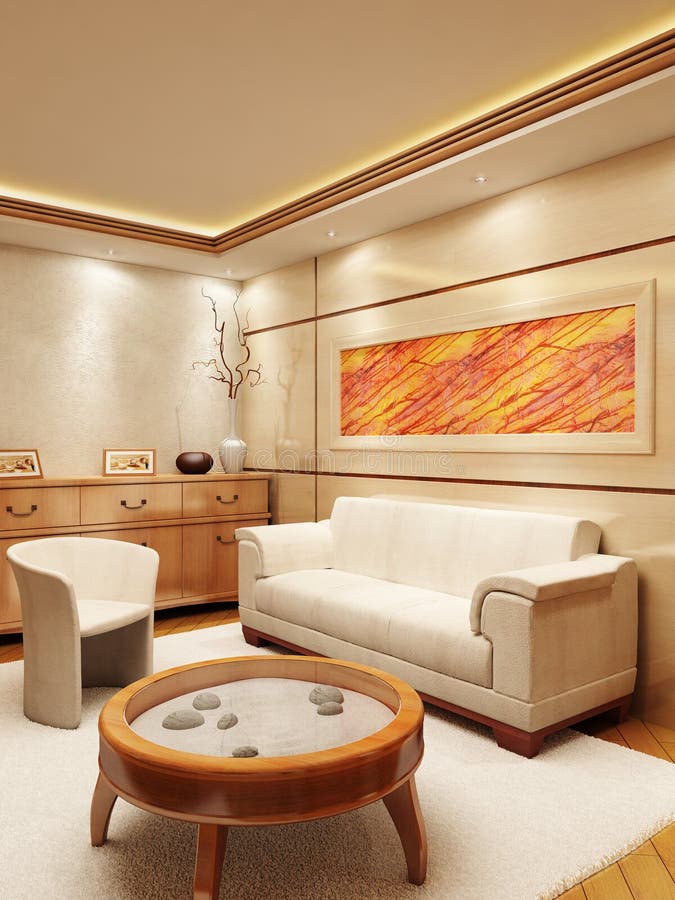 3d rendering of the lounge room in yacht style. 3d rendering of the lounge room in yacht style