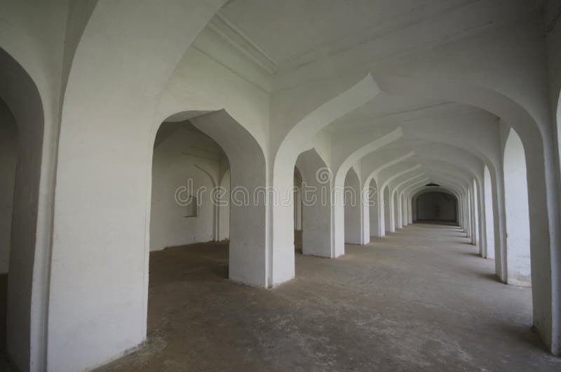 Interior of a building near the Gumbaz, Muslim Mausoleum of Sultan Tipu And His Relatives, Srirangapatna, Karnataka, India. Interior of a building near the Gumbaz, Muslim Mausoleum of Sultan Tipu And His Relatives, Srirangapatna, Karnataka, India