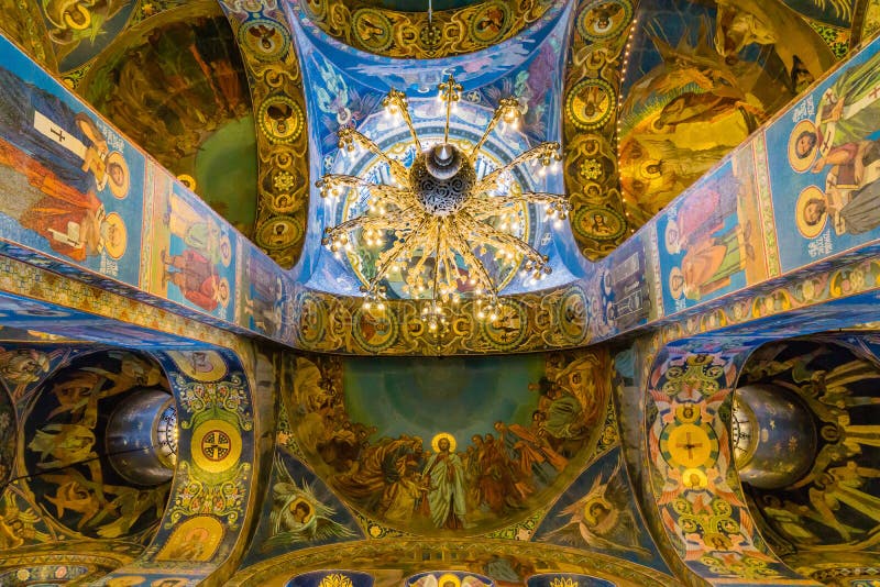 Εσωτερικό της εκκλησίας του Savior στο αίμα στοκ φωτογραφία Εσωτερικό της εκκλησίας του Savior στο αίμα στοκ φωτογραφία