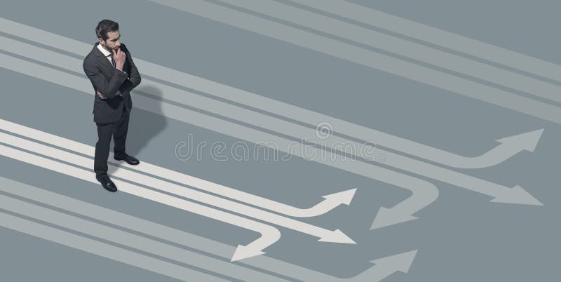 Εταιρικός επιχειρηματίας που κάνει τις επιλογές στοκ εικόνα
