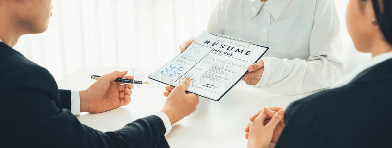εταιρικός υποψήφιος για συνέντευξη αιτών εργασία για συζήτηση στόχου σταδιοδρομίας. κενό στοκ εικόνα