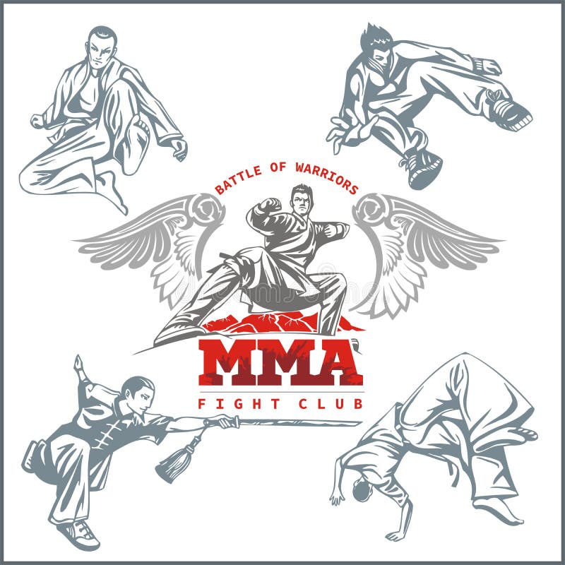 Ετικέτες MMA - μικτό διάνυσμα σχέδιο πολεμικών τεχνών ελεύθερη απεικόνιση δικαιώματος Ετικέτες MMA - μικτό διάνυσμα σχέδιο πολεμικών τεχνών ελεύθερη απεικόνιση δικαιώματος