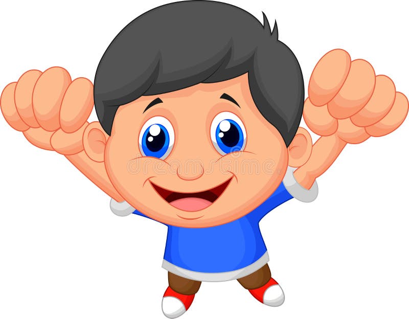 Illustration of Happy boy cartoon. Illustration of Happy boy cartoon