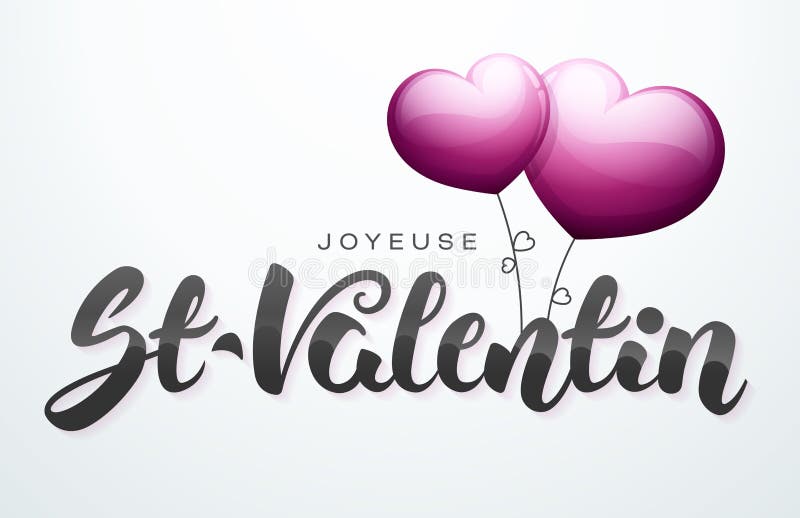 Ευτυχής ημέρα βαλεντίνων ` s στα γαλλικά: Joyeuse ST-Valentin απεικόνιση αποθεμάτων