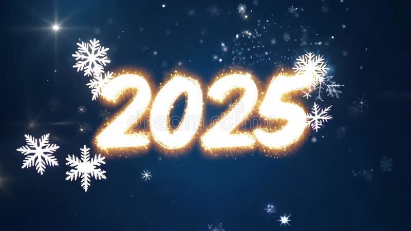2025 ευτυχισμένος ο καινούργιος χρόνος. γιορτή διακοπών. κάρτα χαιρετισμού συμβάντος. χριστουγεννιάτικη μπλε χιονάτη τέχνη απεικόνιση αποθεμάτων