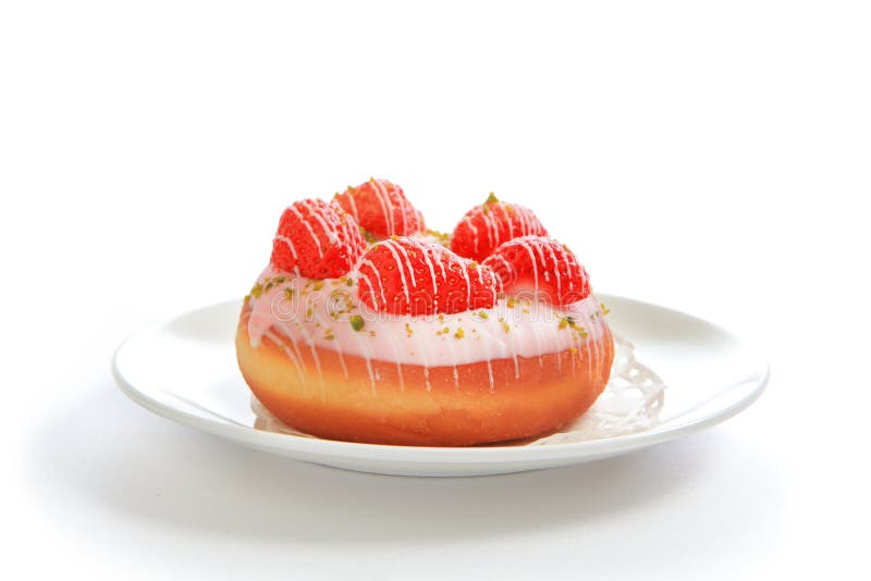 εύγευστη doughnut φράουλα στοκ εικόνες
