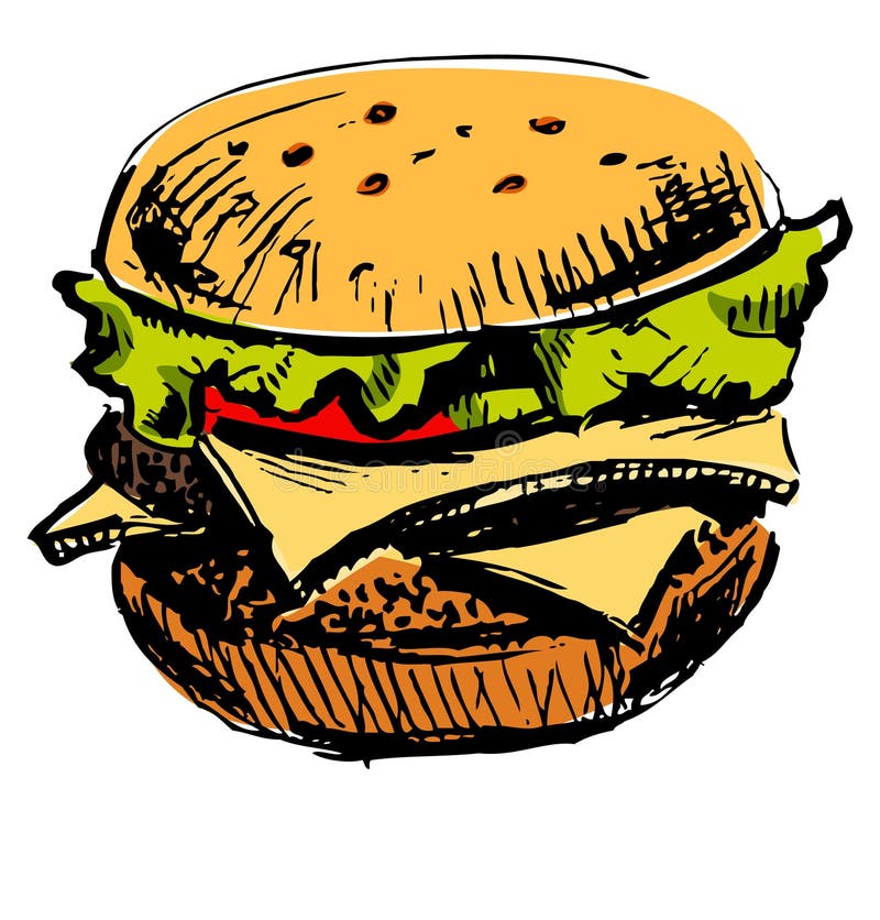 Εύγευστο juicy burger ελεύθερη απεικόνιση δικαιώματος Εύγευστο juicy burger ελεύθερη απεικόνιση δικαιώματος