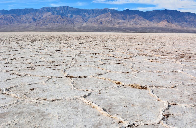 Ζαρωμένα αλατισμένα επίπεδα στη λεκάνη Badwater στην κοιλάδα θανάτου εθνική στοκ φωτογραφίες με δικαίωμα ελεύθερης χρήσης Ζαρωμένα αλατισμένα επίπεδα στη λεκάνη Badwater στην κοιλάδα θανάτου εθνική στοκ φωτογραφίες με δικαίωμα ελεύθερης χρήσης