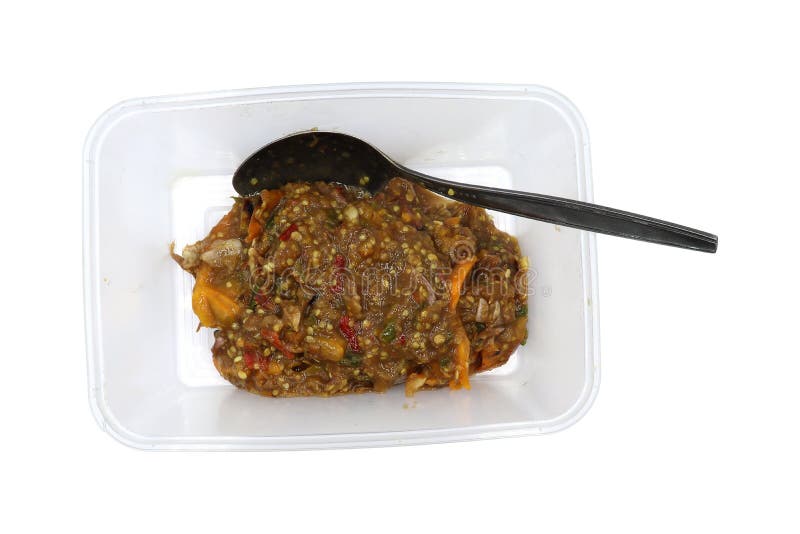Ζυμωνομμένη πικάντικη εμβύθιση ψαριών σε Tupperware που απομονώνεται στο άσπρο υπόβαθρο στοκ φωτογραφία Ζυμωνομμένη πικάντικη εμβύθιση ψαριών σε Tupperware που απομονώνεται στο άσπρο υπόβαθρο στοκ φωτογραφία