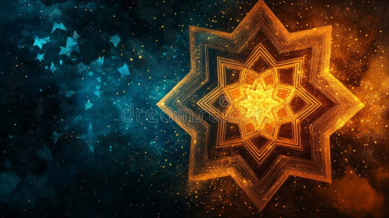 Ζωηρά κοσμικά mandala με λαμπερά αστέρια απεικόνιση αποθεμάτων