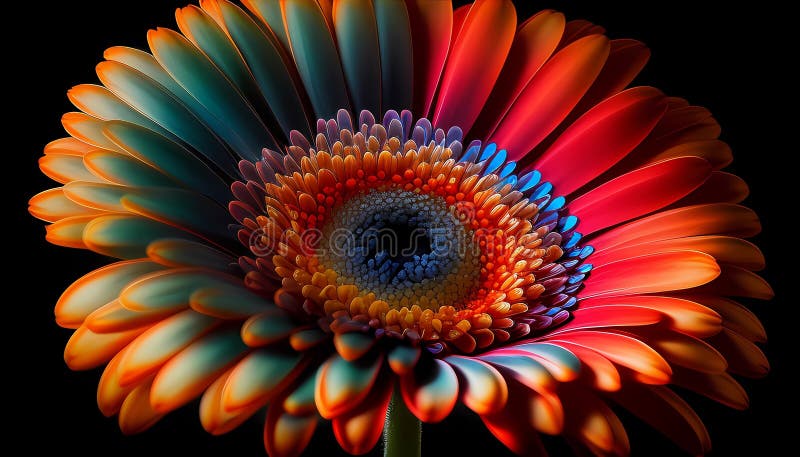 ζωηρό λουλούδι gerbera κατασκευασμένο με τεχνητό ai διανυσματική απεικόνιση