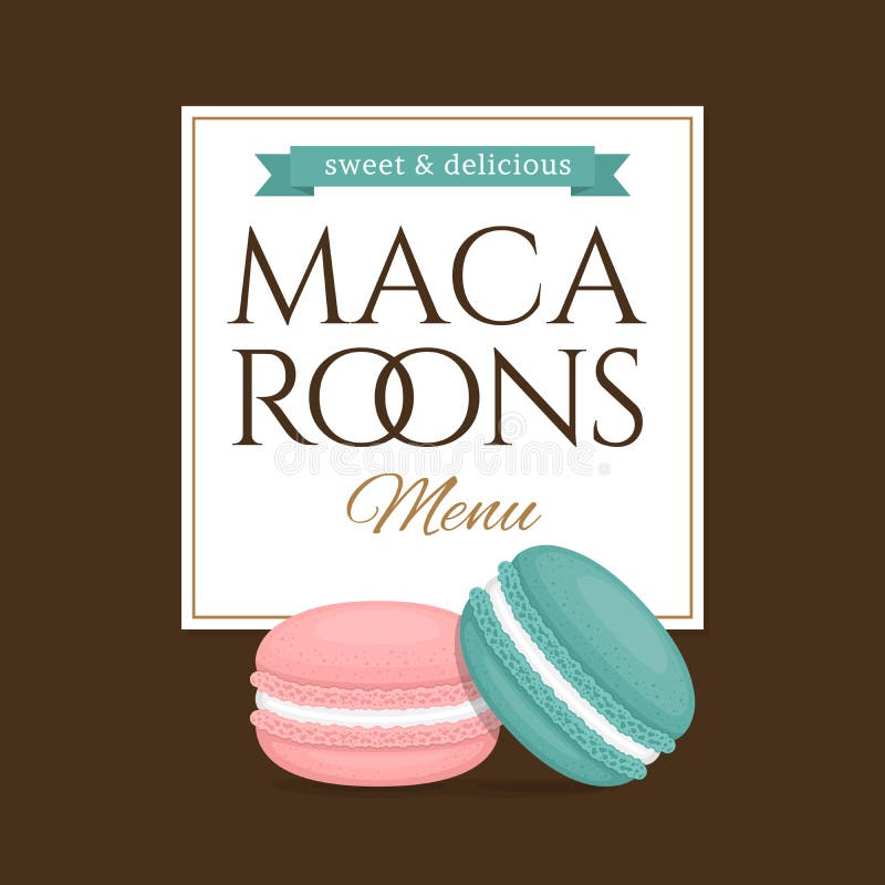 ζωηρόχρωμα macaroons Διαφορετικό κέικ macaron Επίπεδο ύφος, διάνυσμα ελεύθερη απεικόνιση δικαιώματος