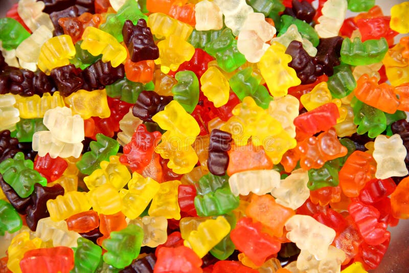 Ζωηρόχρωμες gummy αρκούδες ή jellybears καραμέλες στοκ φωτογραφίες Ζωηρόχρωμες gummy αρκούδες ή jellybears καραμέλες στοκ φωτογραφίες