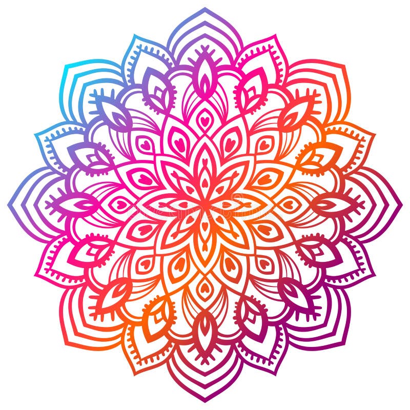 Ζωηρόχρωμο mandala λουλουδιών κλίσης διακοσμητικό συρμένο χέρι στοιχείων Διακοσμητικό στρογγυλό floral στοιχείο doodle απεικόνιση αποθεμάτων Ζωηρόχρωμο mandala λουλουδιών κλίσης διακοσμητικό συρμένο χέρι στοιχείων Διακοσμητικό στρογγυλό floral στοιχείο doodle απεικόνιση αποθεμάτων