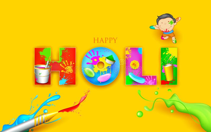 Ζωηρόχρωμο ευτυχές Holi ελεύθερη απεικόνιση δικαιώματος