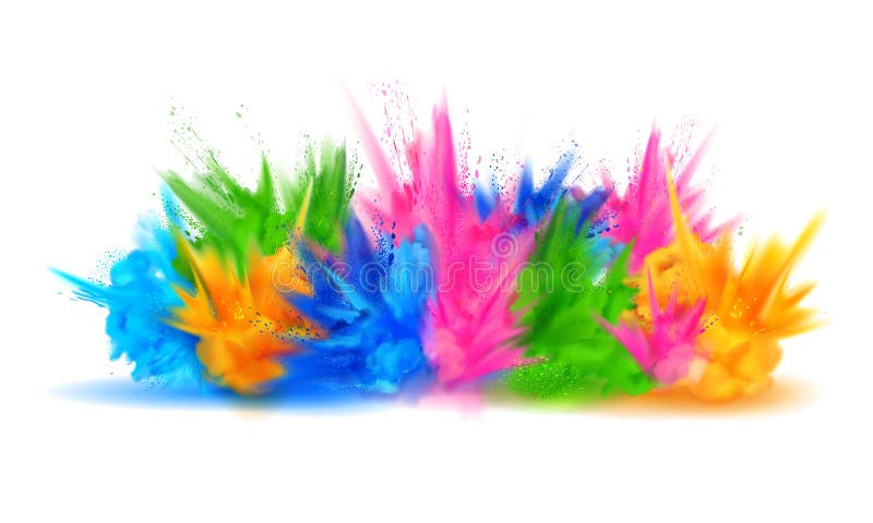 Ζωηρόχρωμο ευτυχές υπόβαθρο Holi για το φεστιβάλ χρώματος των χαιρετισμών εορτασμού της Ινδίας διανυσματική απεικόνιση
