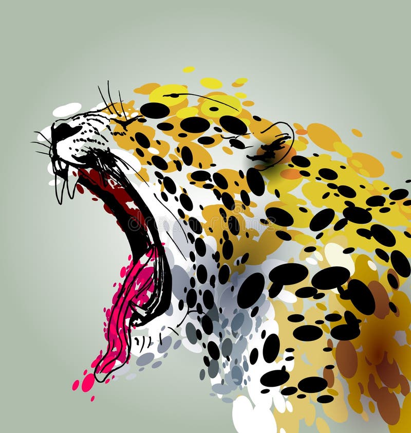 Head of roaring Jaguar. Colorful vector illustration. Head of roaring Jaguar. Colorful vector illustration