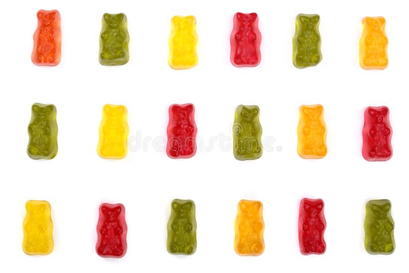 Ζωηρόχρωμος φάτε τη gummy καραμέλα ζελατίνας αρκούδων που απομονώνεται στο άσπρο υπόβαθρο Τοπ όψη Επίπεδος βάλτε στοκ φωτογραφία Ζωηρόχρωμος φάτε τη gummy καραμέλα ζελατίνας αρκούδων που απομονώνεται στο άσπρο υπόβαθρο Τοπ όψη Επίπεδος βάλτε στοκ φωτογραφία